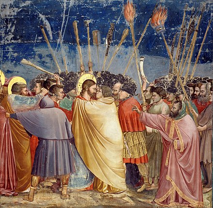 Giotto di Bondone, The Kiss of Judas (between 1304 and 1306).